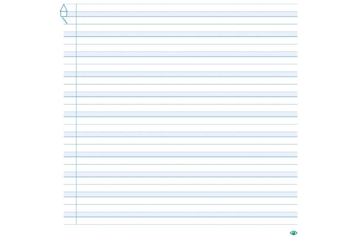Pennenstreken 3 groep 3 lijntjesschrift verbonden schrift (7,5-5-7,5) (5 stuks)